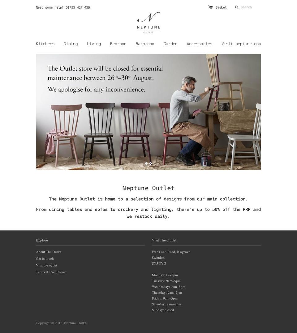 neptuneoutlet.com shopify website screenshot