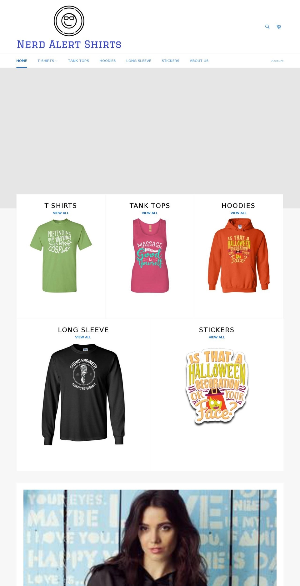 nerdalertshirts.com — Shopify storefront screenshot