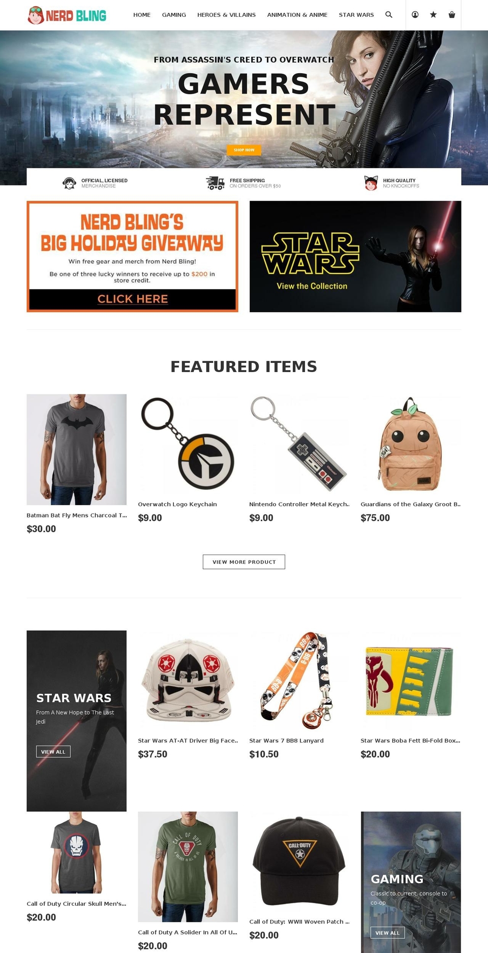 nerdbling.com — Shopify storefront screenshot