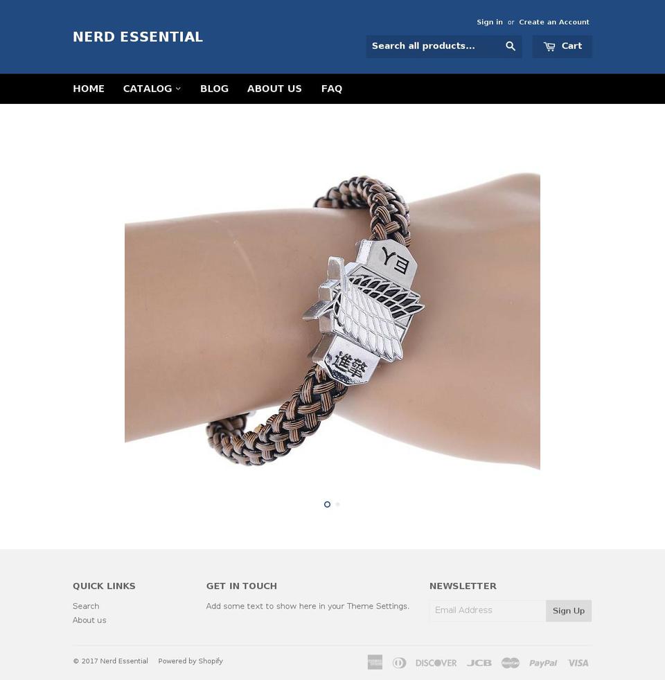 nerdessential.com shopify website screenshot