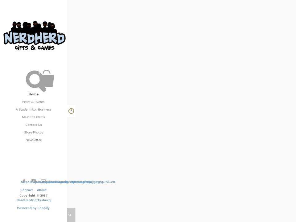 nerdherdgettysburg.com shopify website screenshot