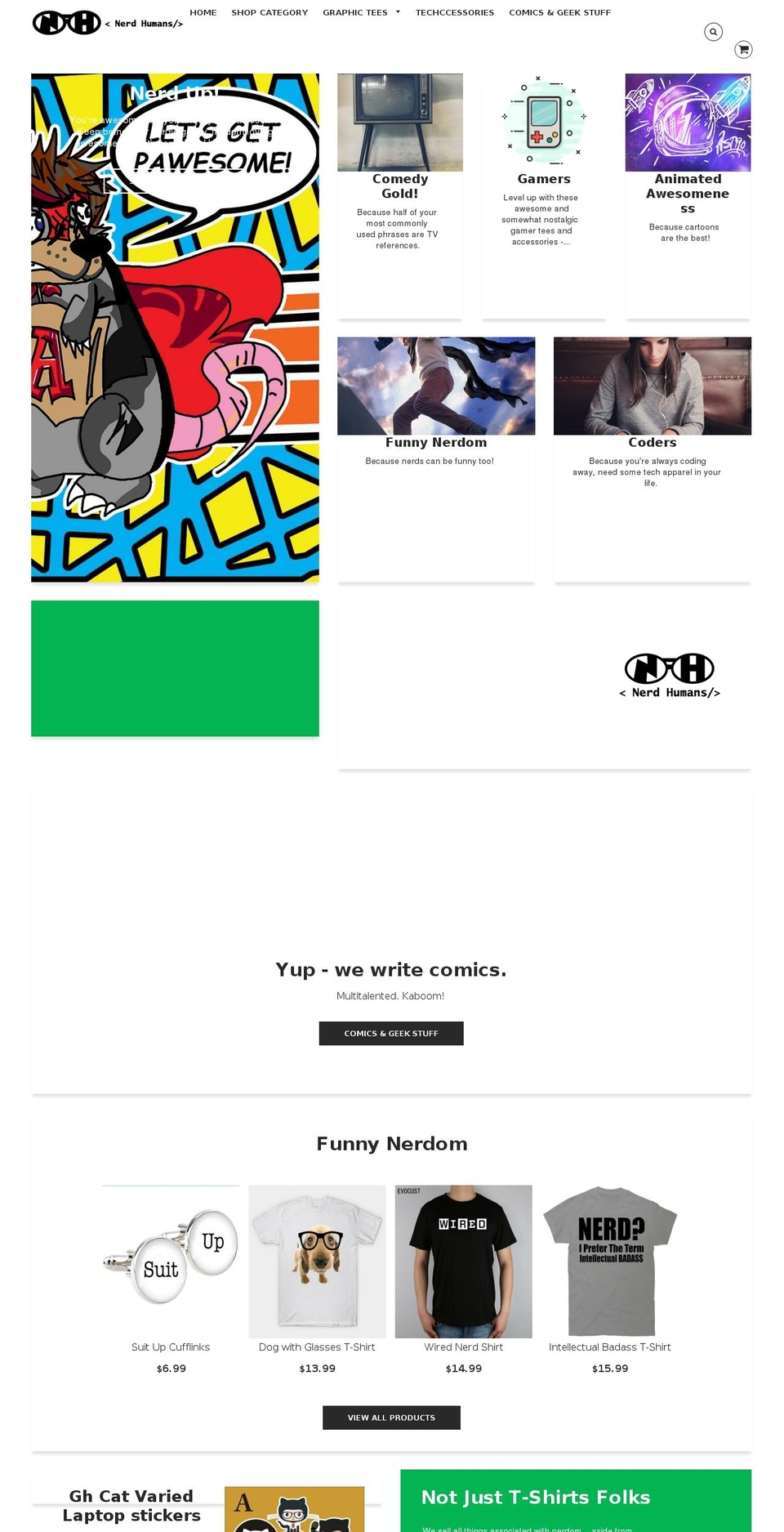 nerdhumans.com — Shopify storefront screenshot