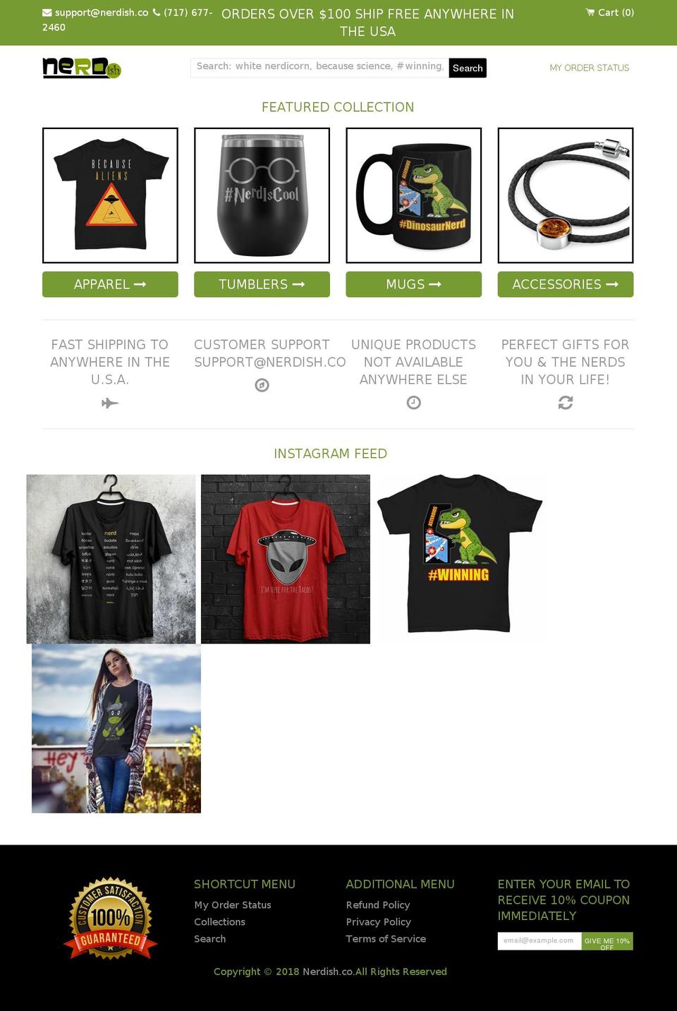 nerdish.co shopify website screenshot