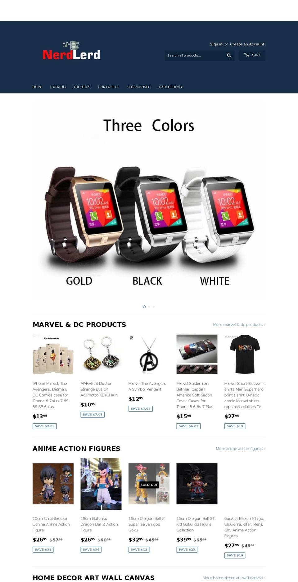 nerdlerd.com — Shopify storefront screenshot
