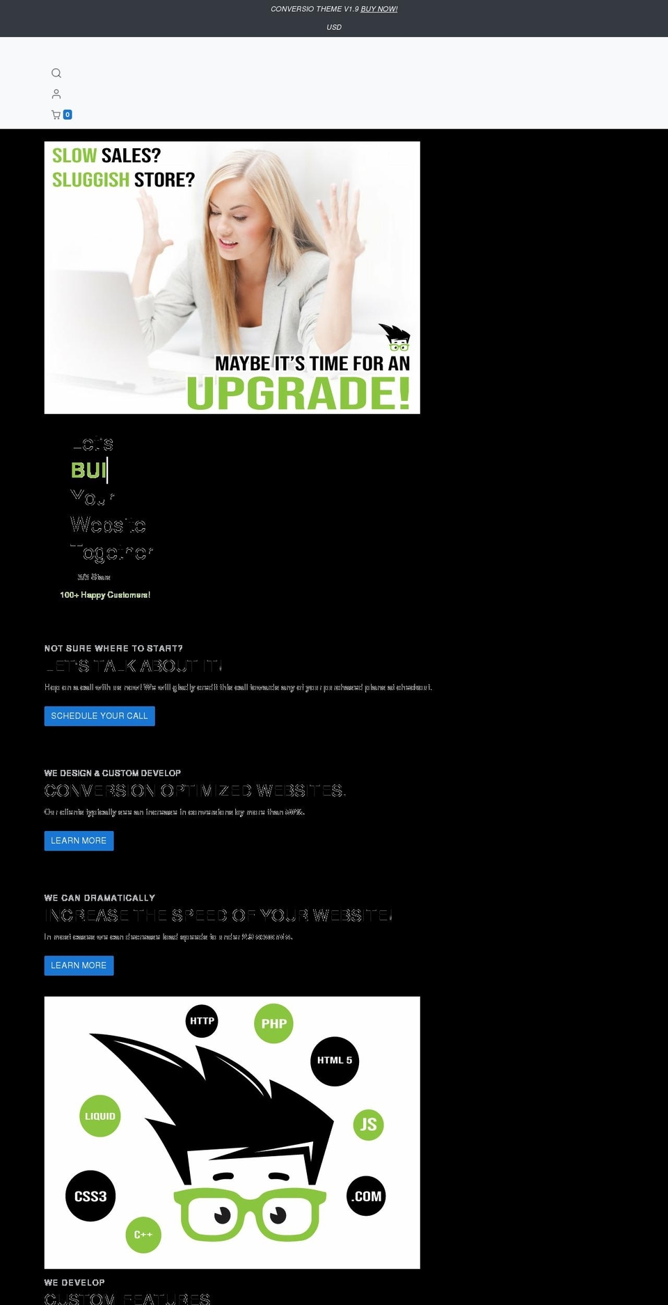 Conversio Shopify theme site example nerdlysolutions.com