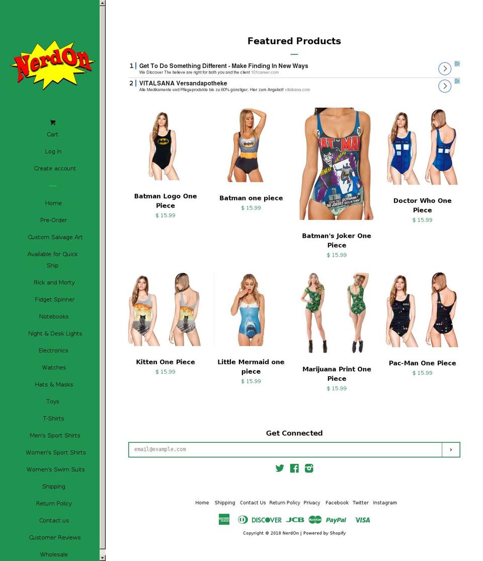 nerdon.us shopify website screenshot