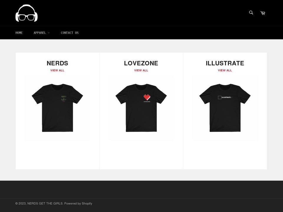 nerdsgetthegirls.com shopify website screenshot