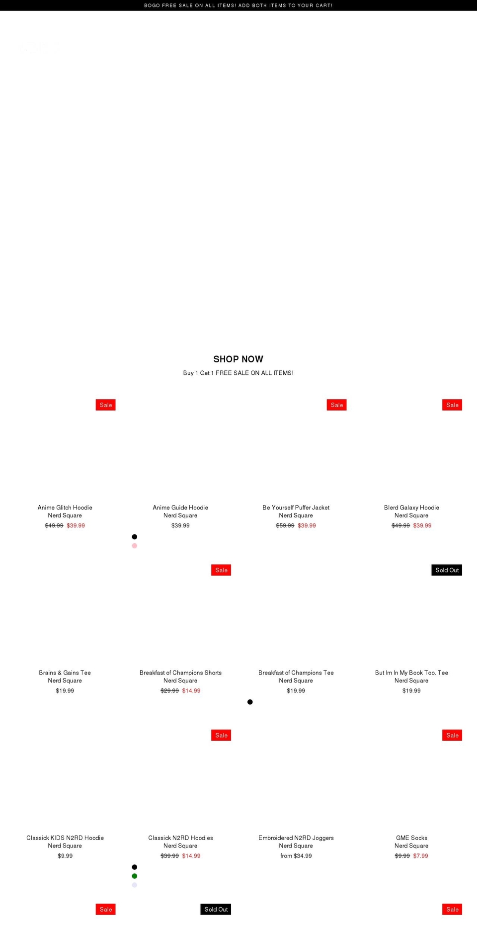 nerdsq.com shopify website screenshot
