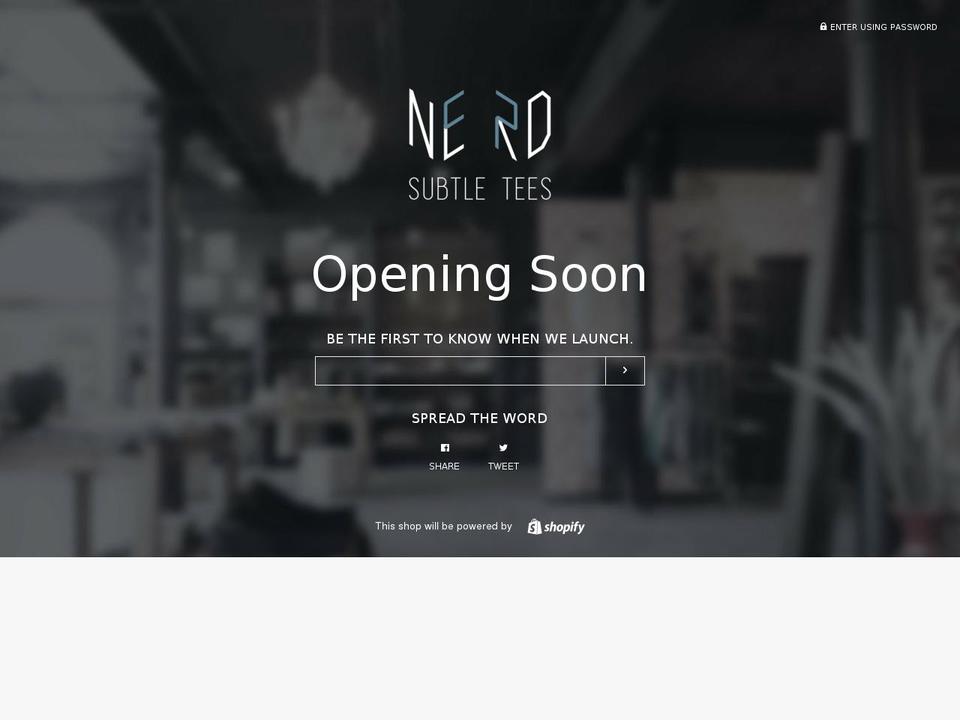 nerdsubtletees.com — Shopify storefront screenshot