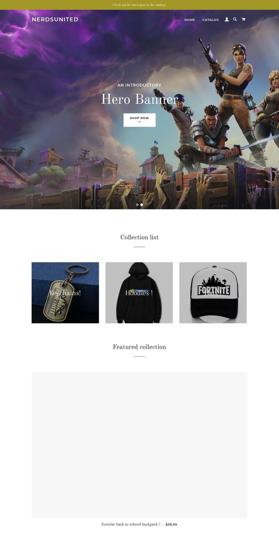 nerdsunitedasone.com — Shopify storefront screenshot