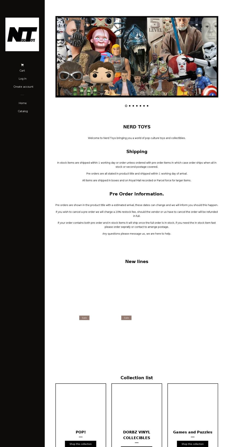 nerdtoysuk.com — Shopify storefront screenshot