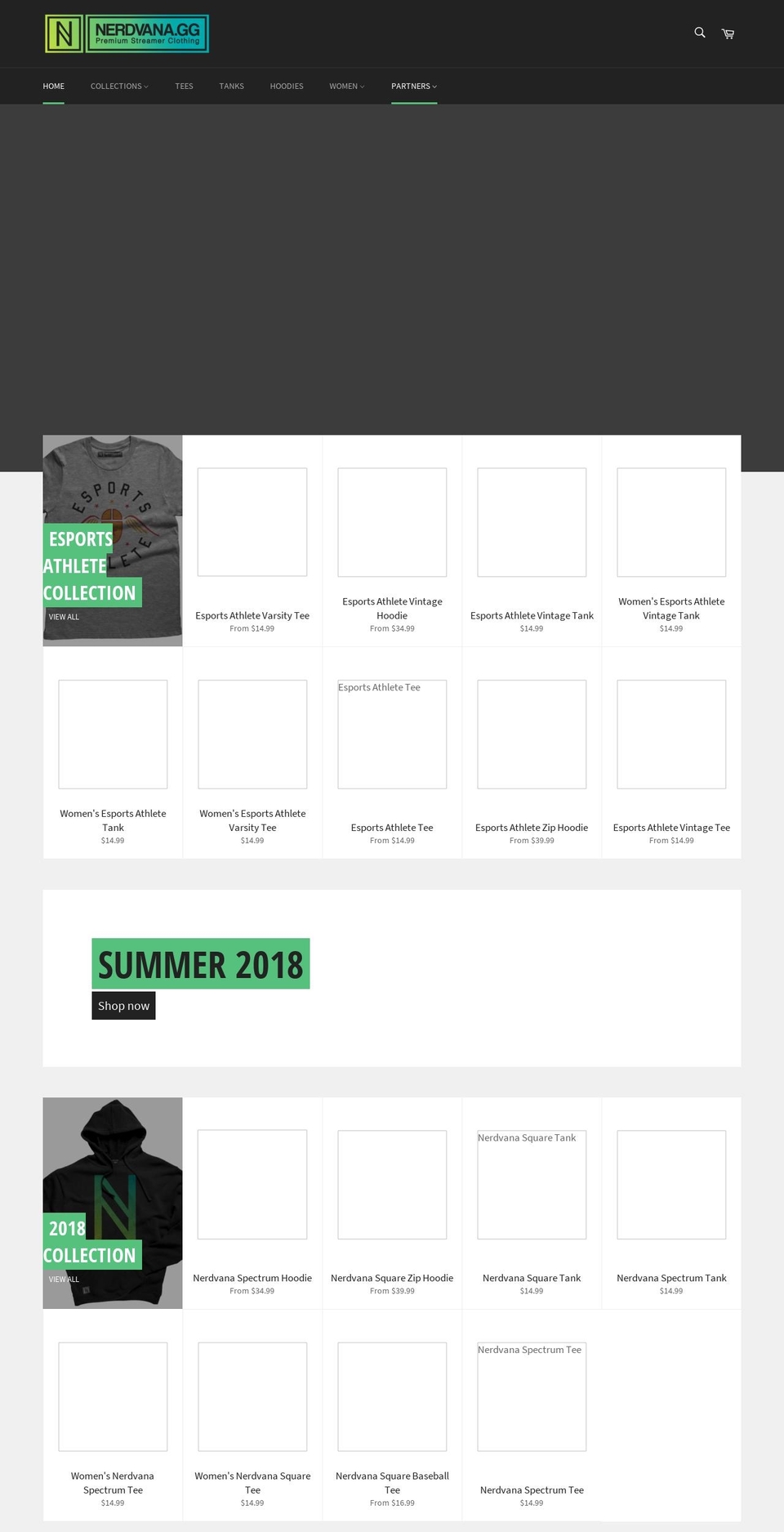 nerdvanaclothing.com — Shopify storefront screenshot