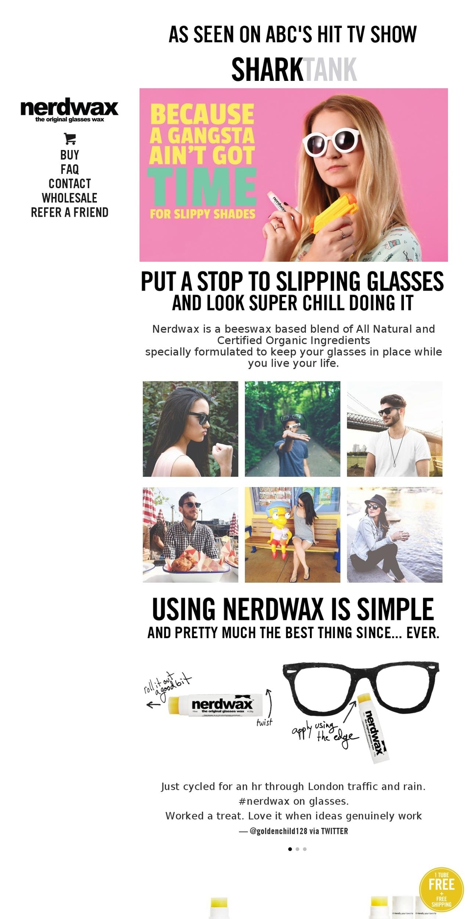 Influence Shopify theme site example nerdwax.com