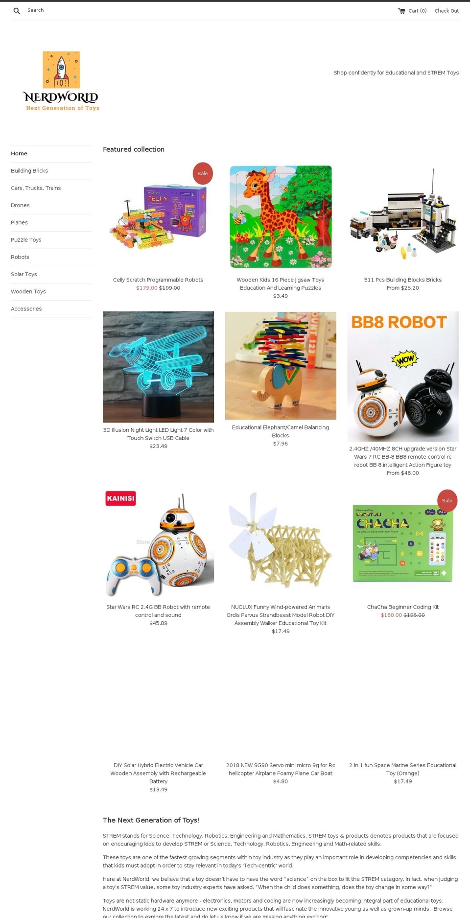 nerdworld.us shopify website screenshot