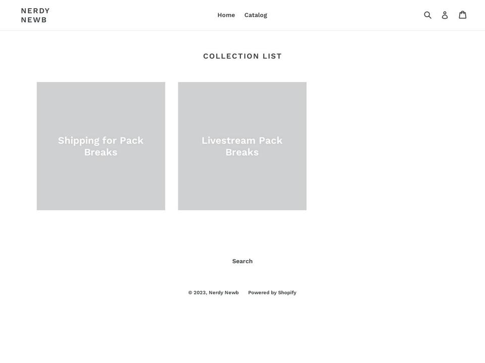nerdy-newb.myshopify.com shopify website screenshot