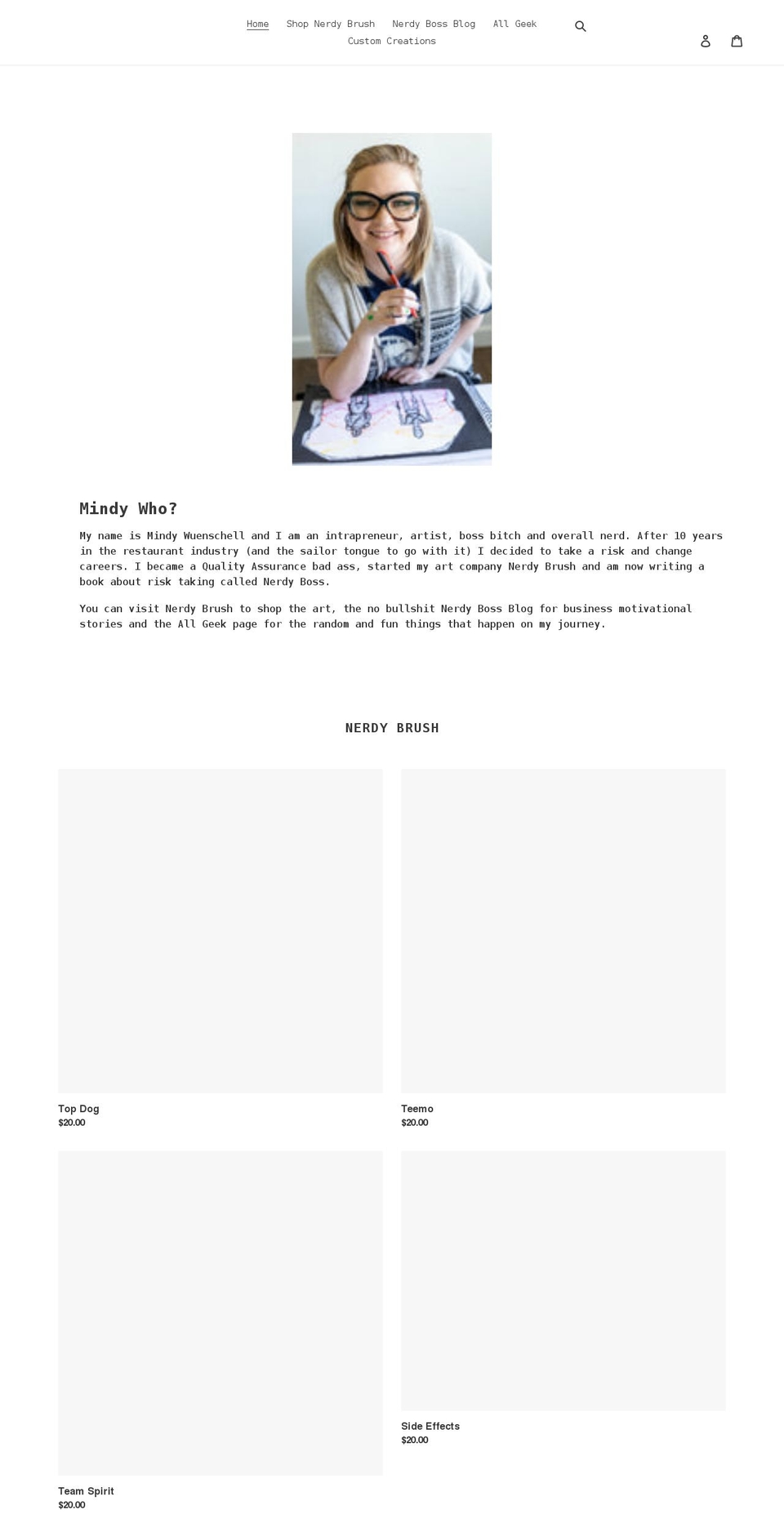nerdyboss.com shopify website screenshot