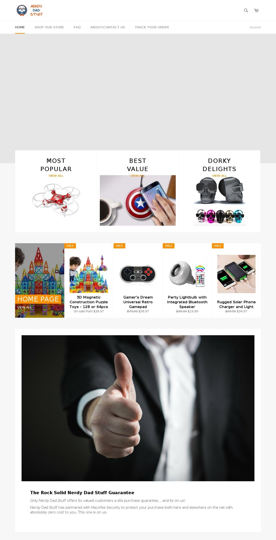 nerdydadstuff.com — Shopify storefront screenshot