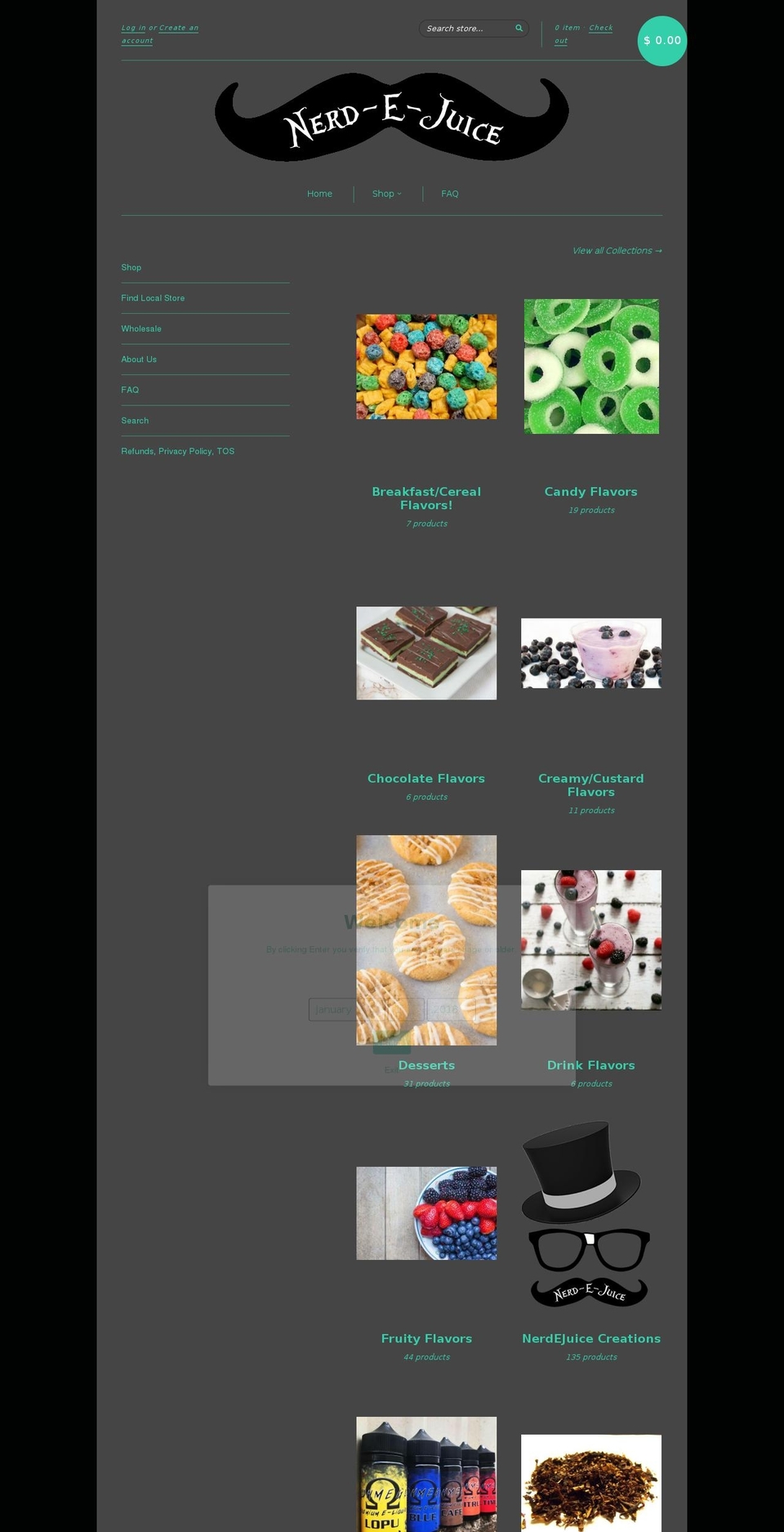nerdyjuice.com — Shopify storefront screenshot
