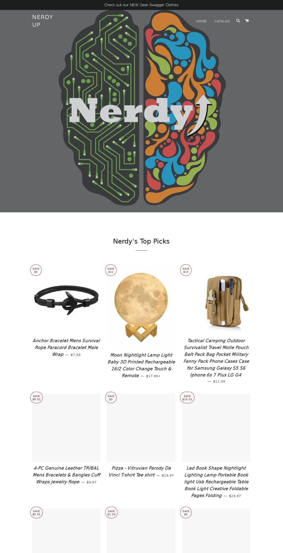 nerdyup.com — Shopify storefront screenshot