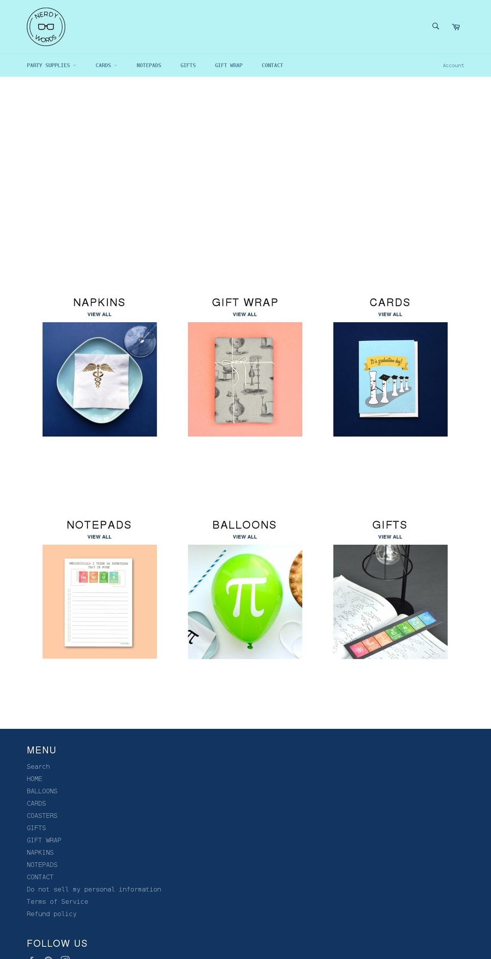 nerdywords.com shopify website screenshot