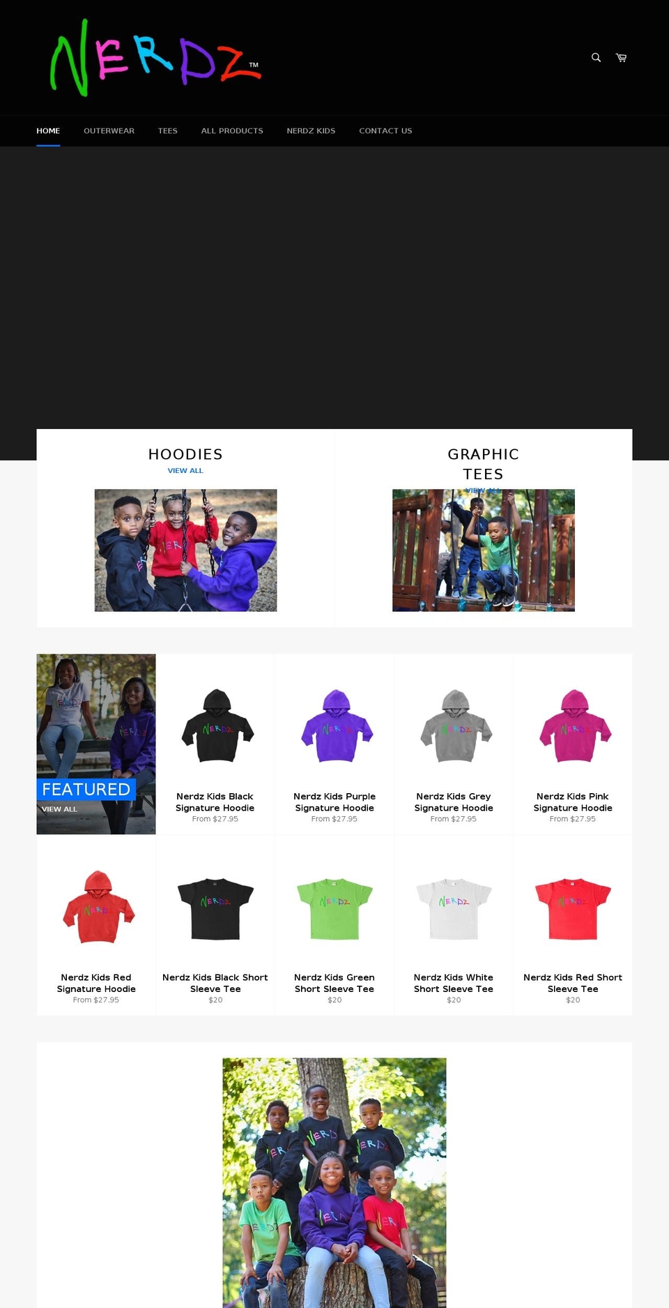 nerdzkids.com shopify website screenshot