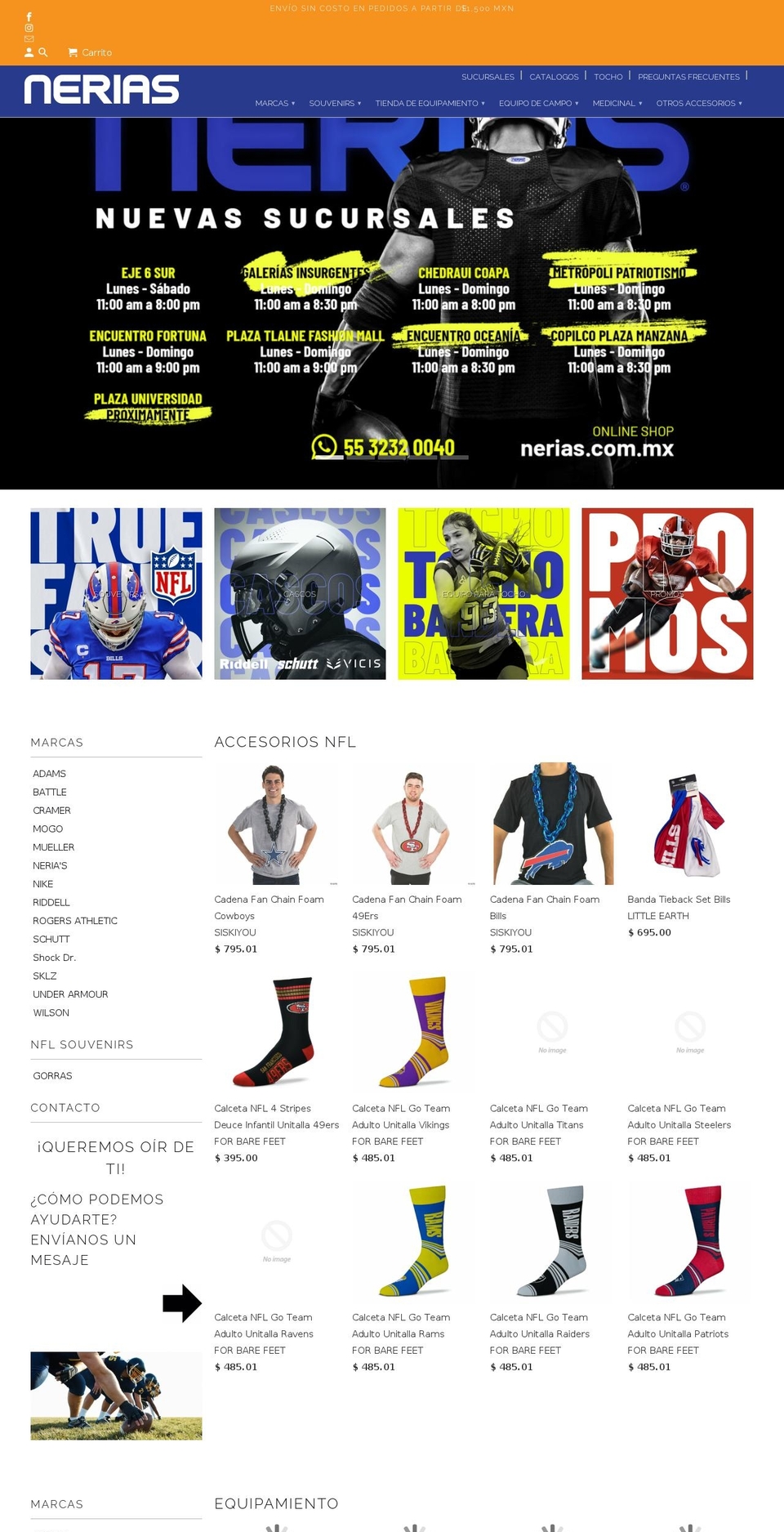 nerias.com.mx shopify website screenshot