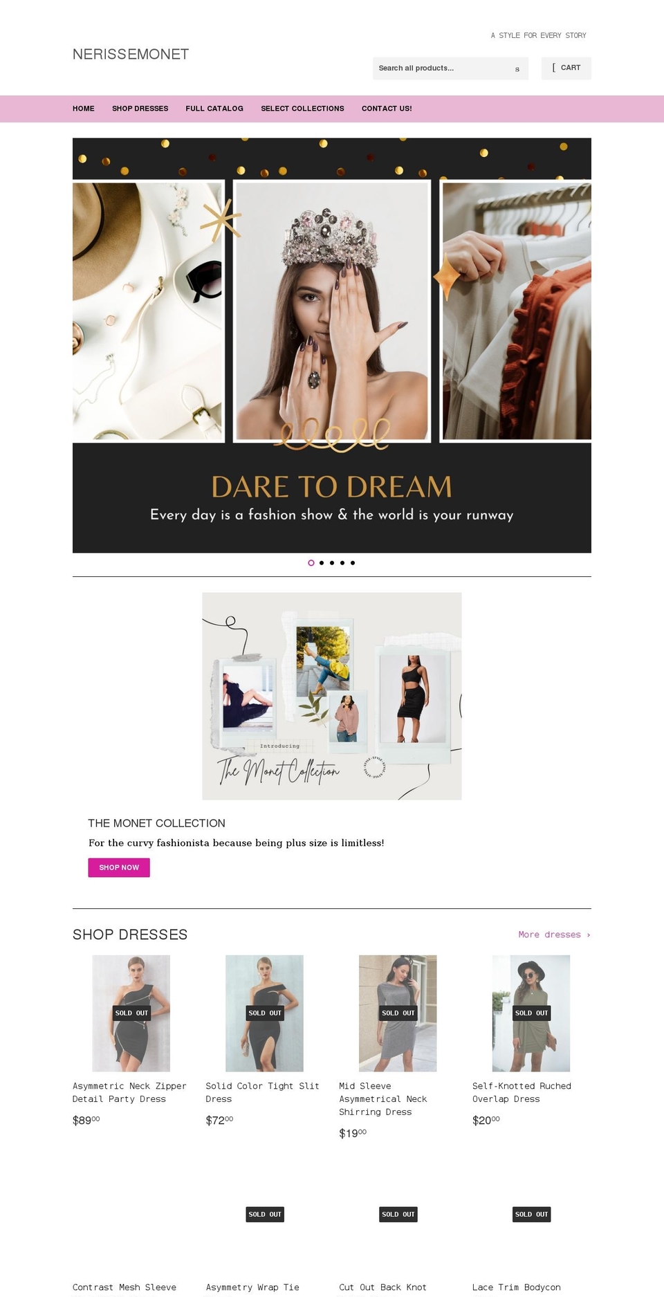 nerissemonet.com shopify website screenshot