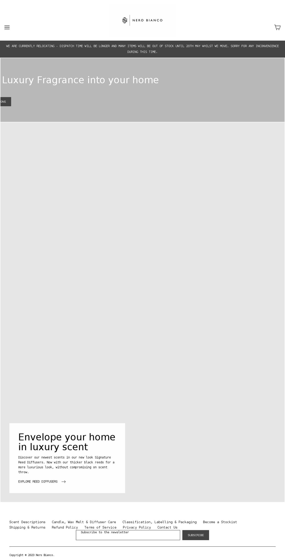 nerobianco.co.uk shopify website screenshot