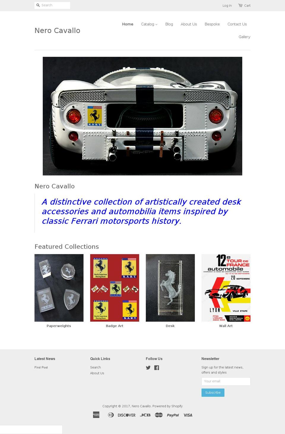 nerocavallo.com shopify website screenshot