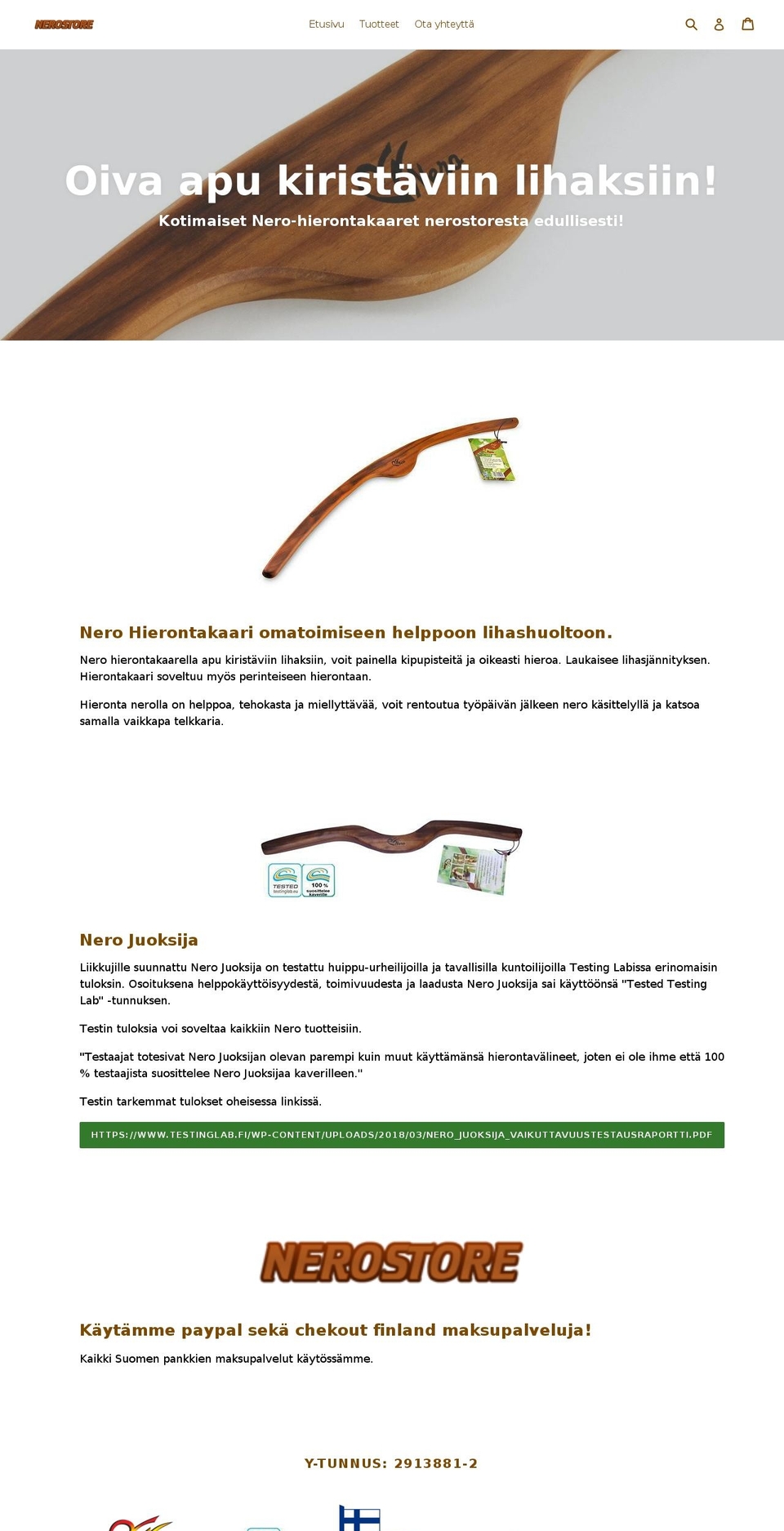 nerostoret.com — Shopify storefront screenshot