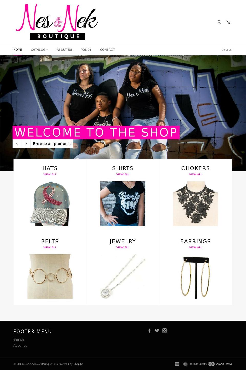nesandnek.com — Shopify storefront screenshot