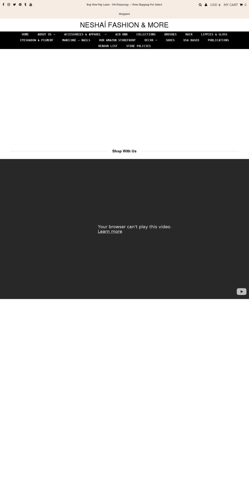neshai-fashion.com shopify website screenshot