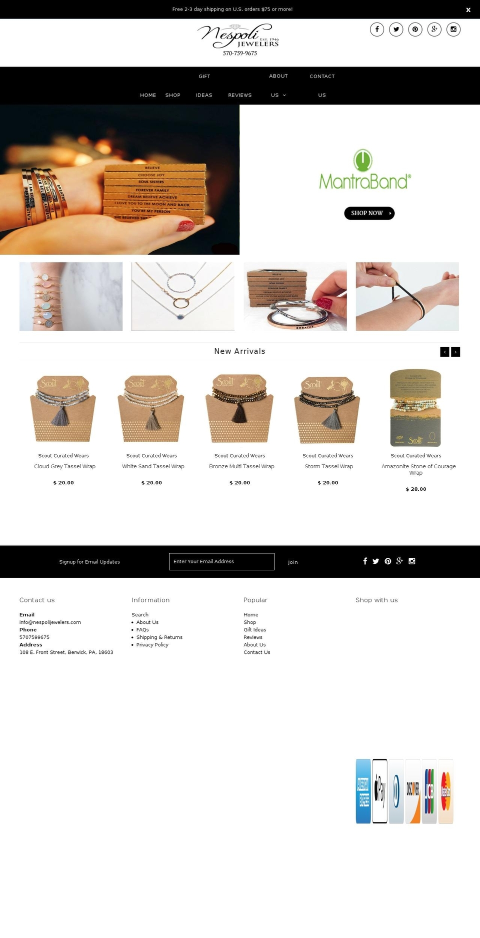 nespolijewelers.com shopify website screenshot