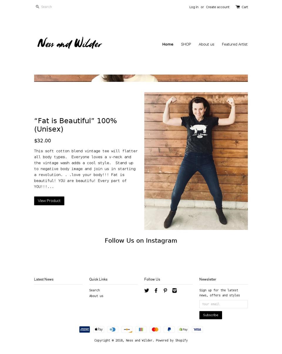 nessandwilder.com — Shopify storefront screenshot