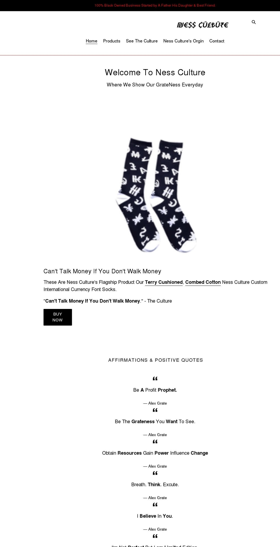 nessculture.com shopify website screenshot
