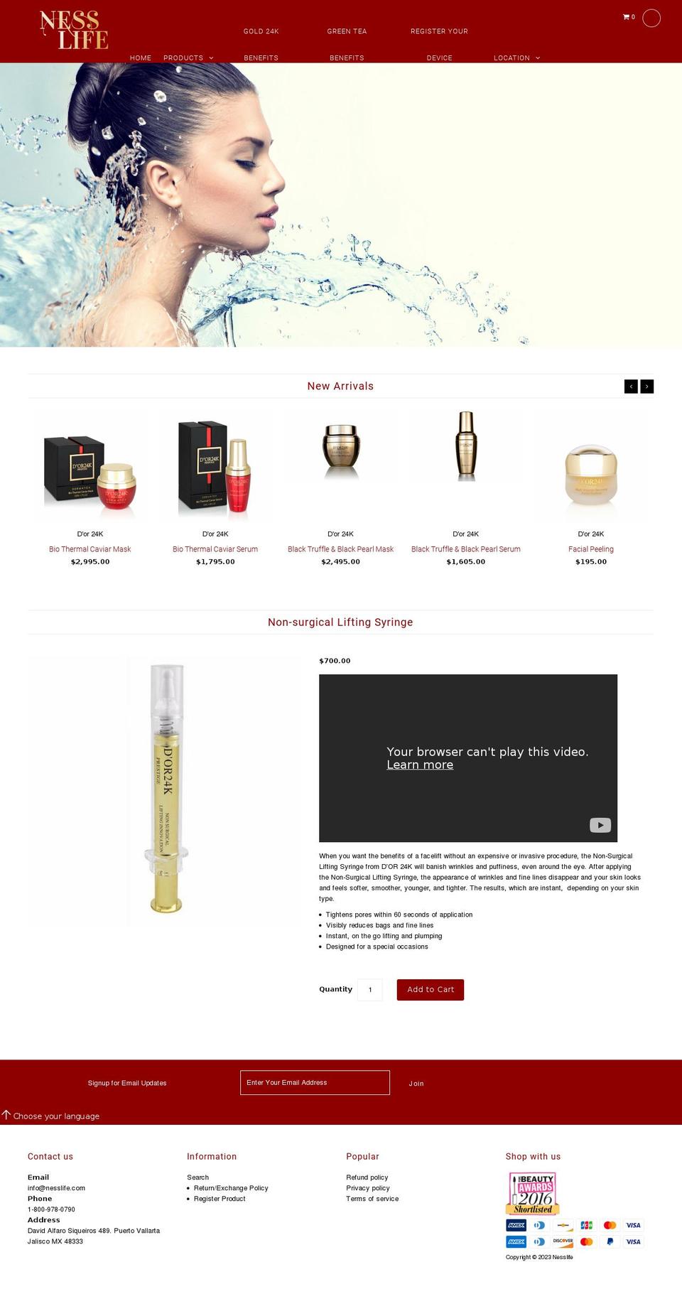 nesslife.com shopify website screenshot