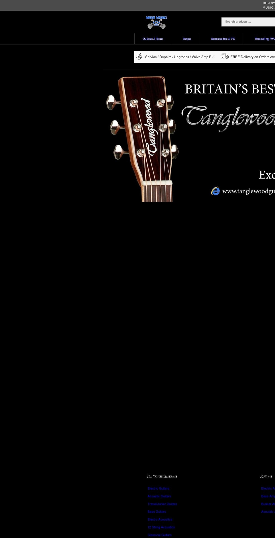 Musicalinstrument Shopify theme site example nessmusic.co.uk