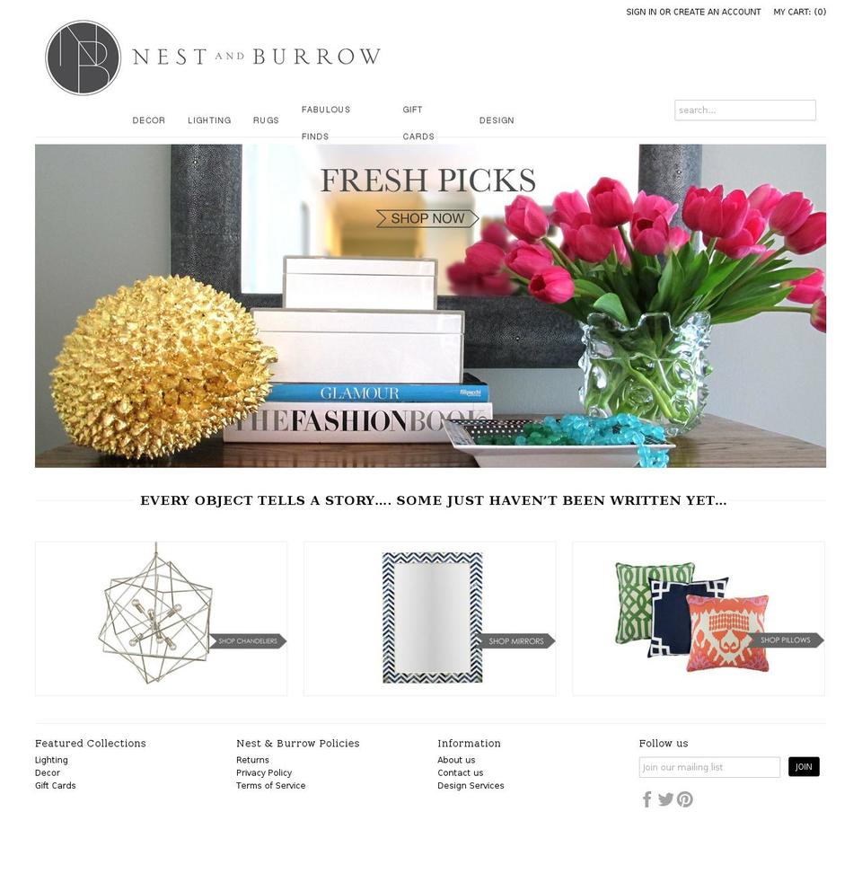 nestandburrow.com shopify website screenshot