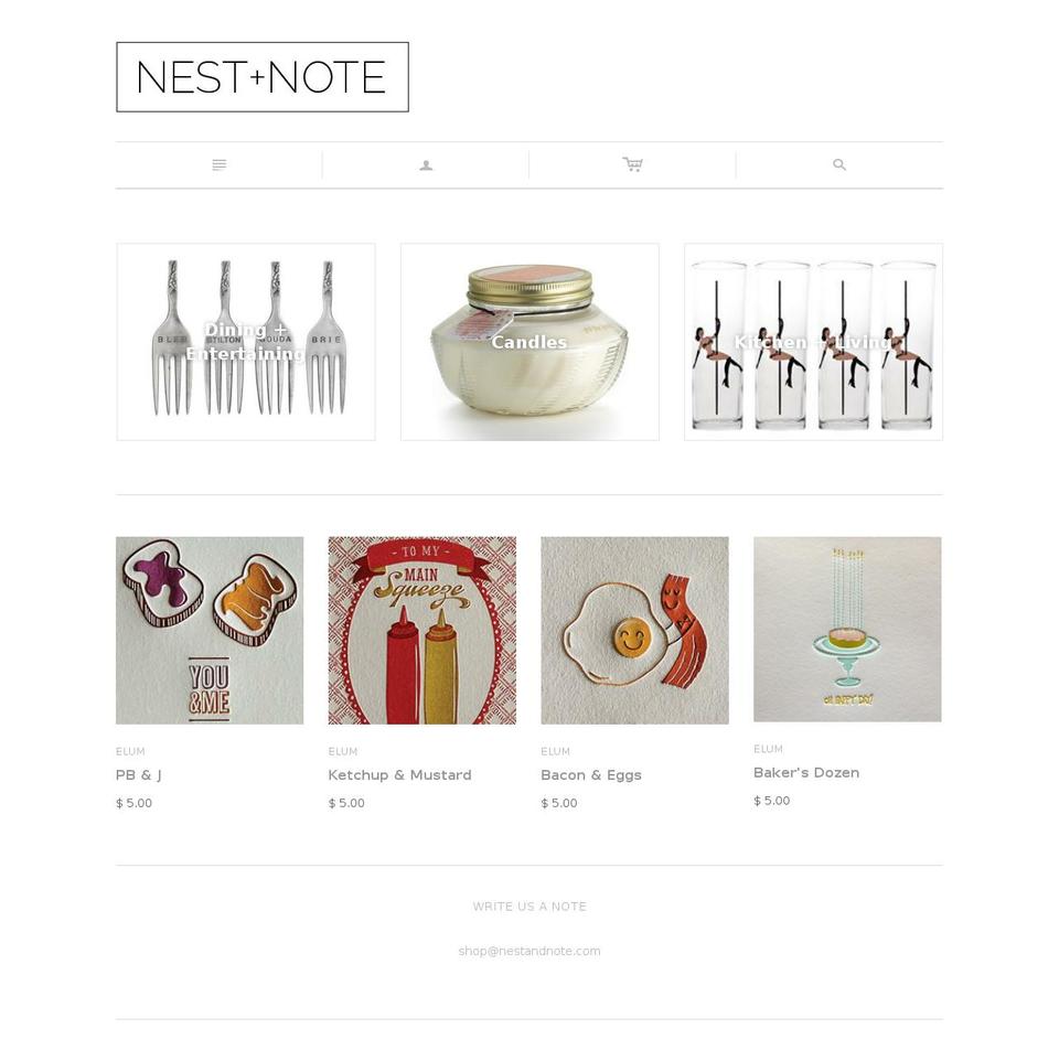 nestandnote.com shopify website screenshot