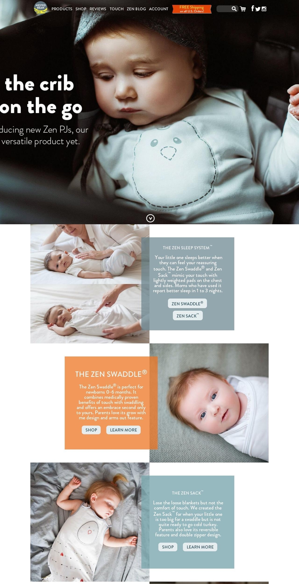 nested-bean.myshopify.com shopify website screenshot