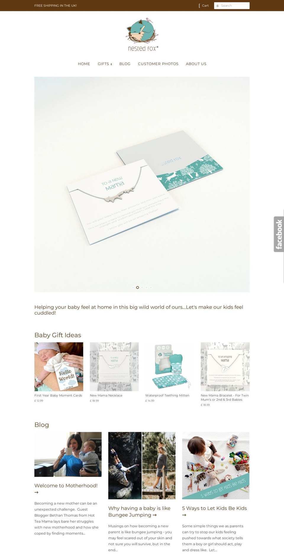 nestedfox.com shopify website screenshot