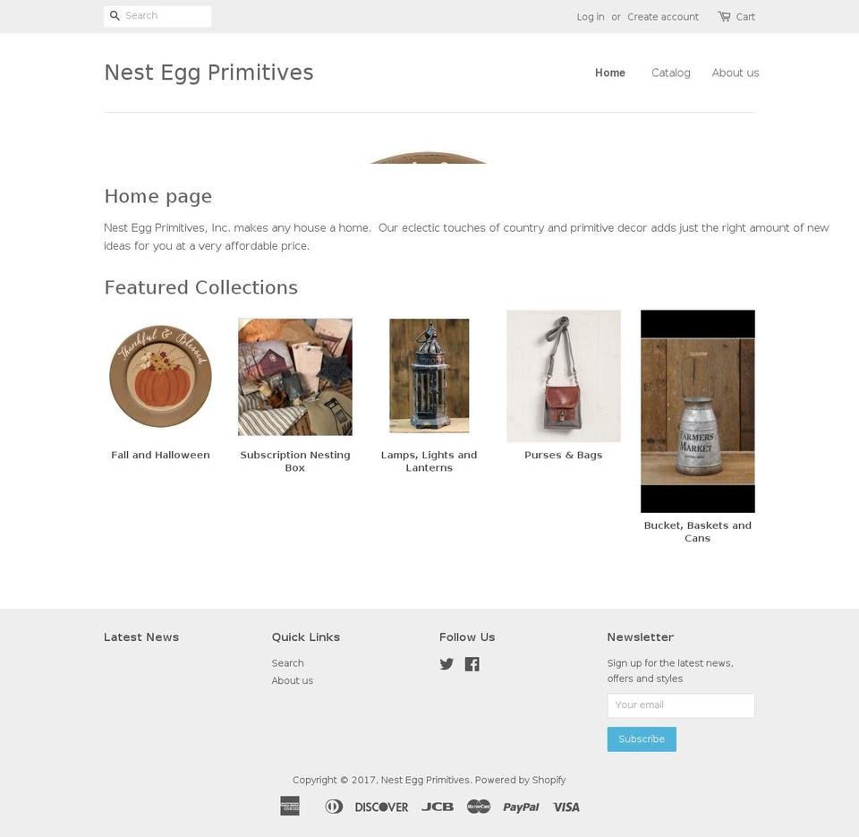 nesteggprimitives.com shopify website screenshot
