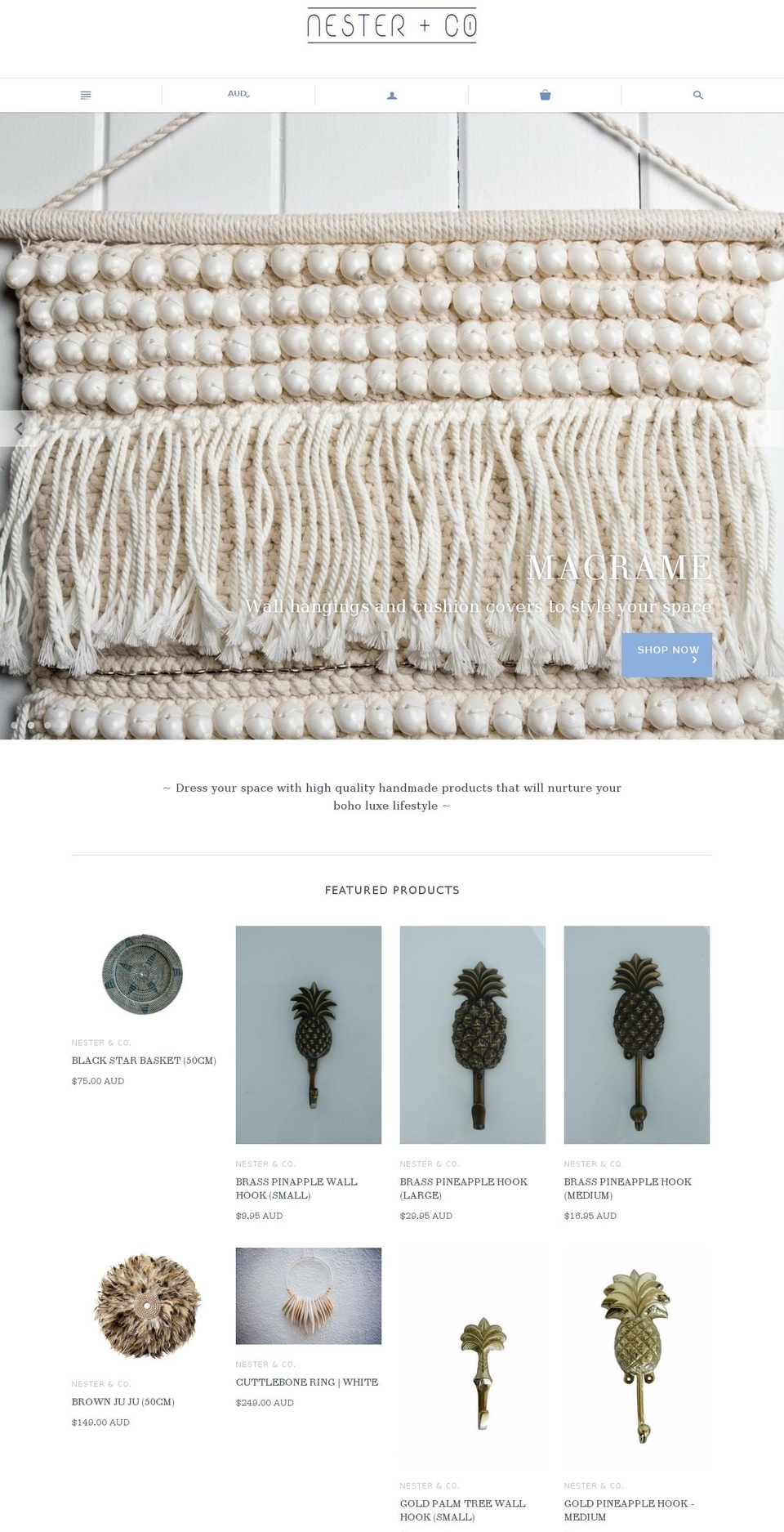 nesterandco.com — Shopify storefront screenshot