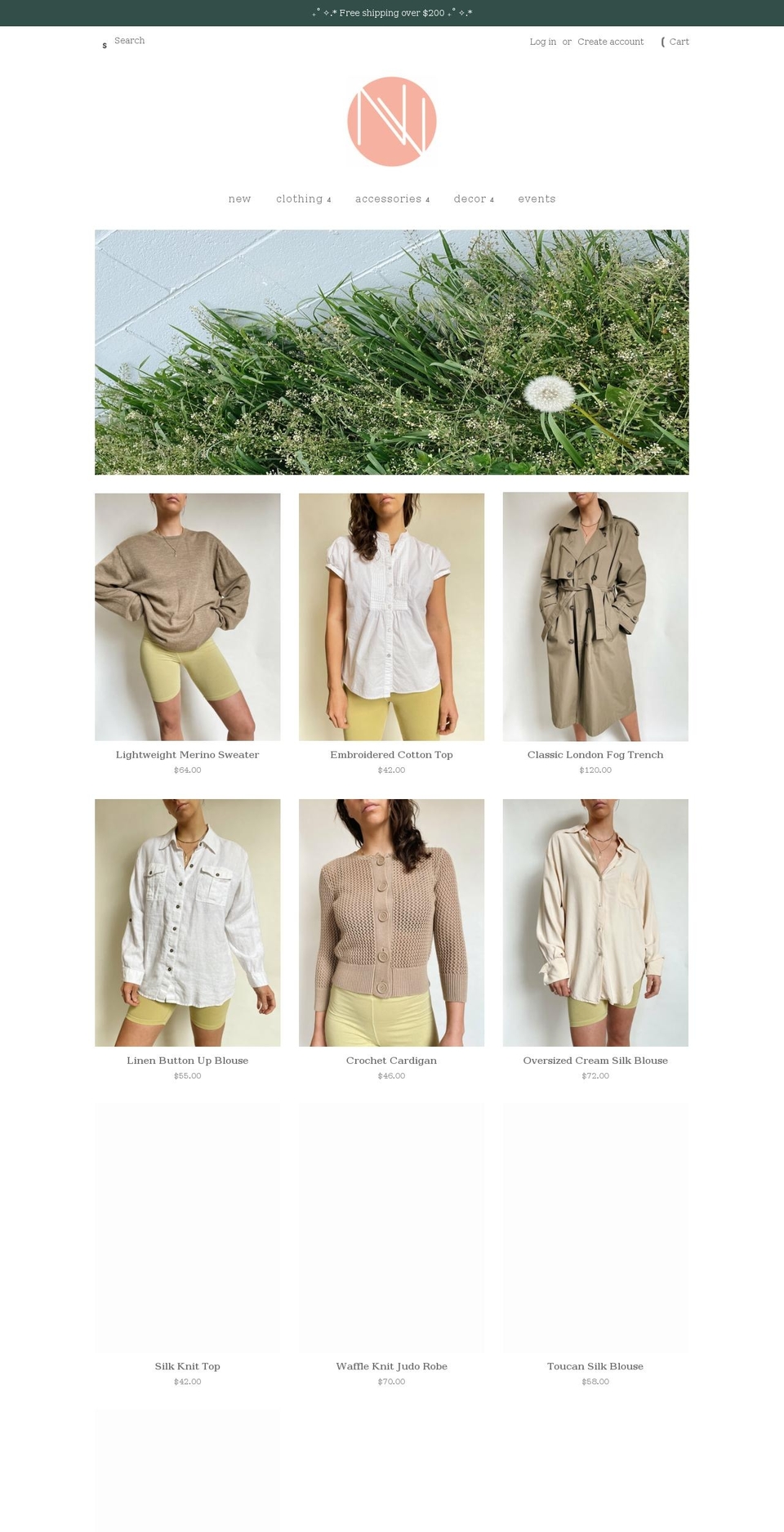 nestfulvintage.com shopify website screenshot