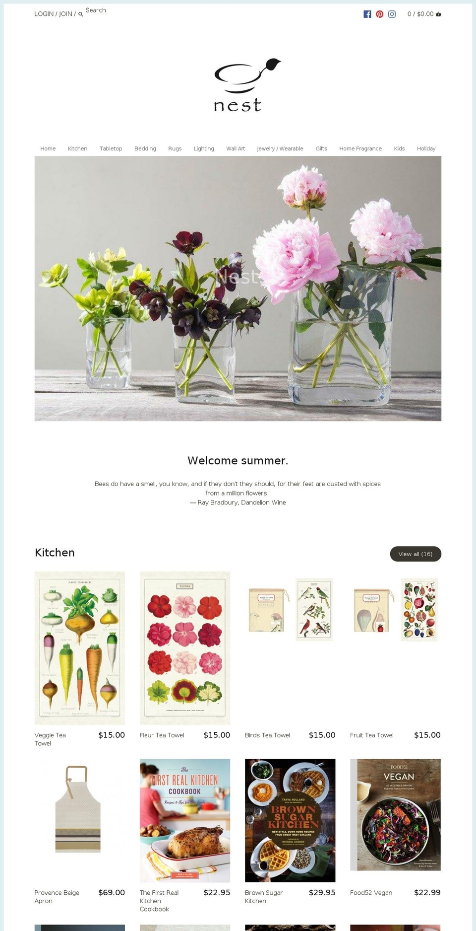 nesthomestore.com shopify website screenshot