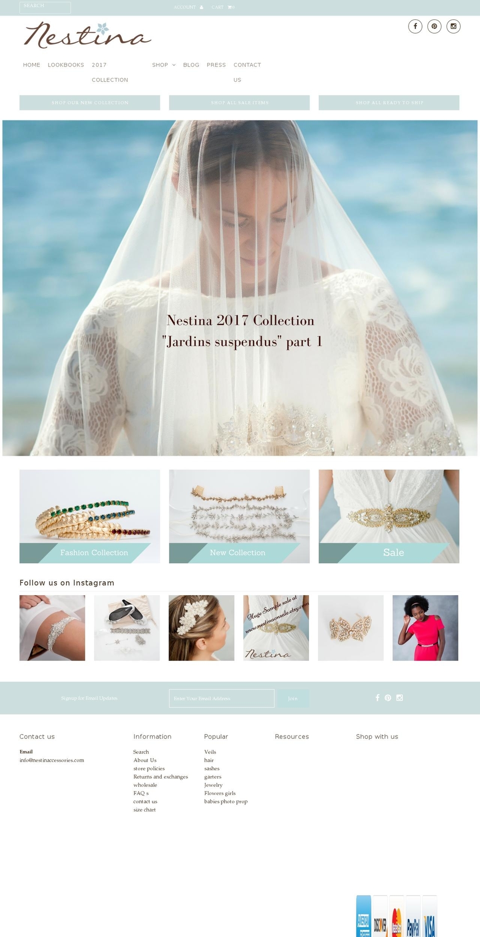 nestinaccessories.com shopify website screenshot