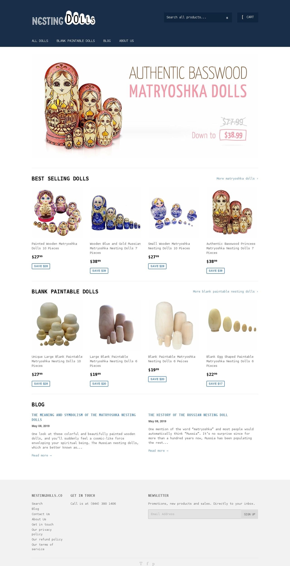 nestingdolls.co shopify website screenshot