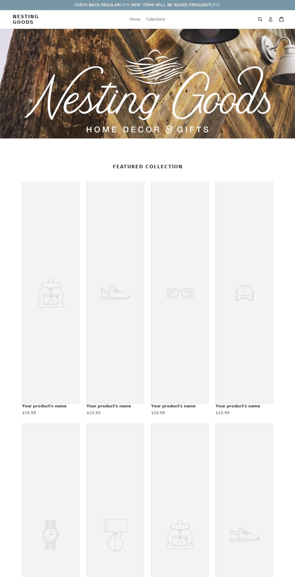 nestinggoods.com — Shopify storefront screenshot