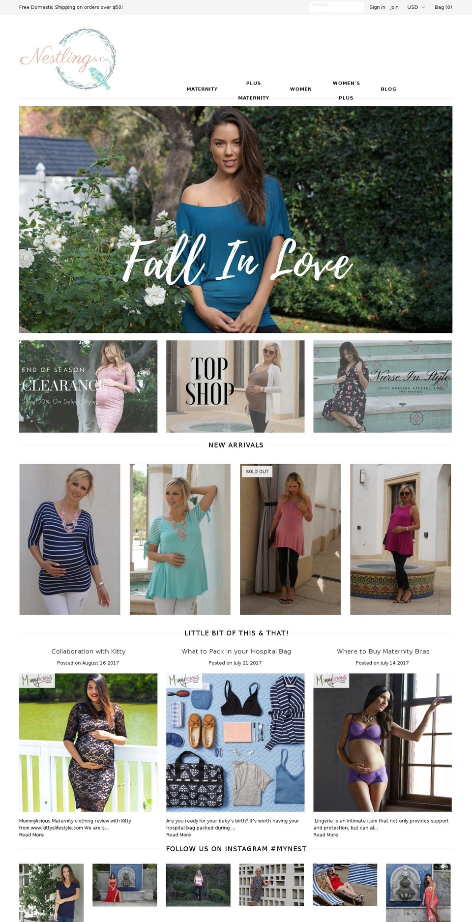 nestlingco.com — Shopify storefront screenshot