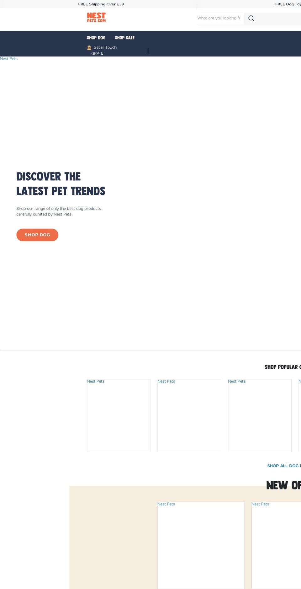nestpets.com shopify website screenshot